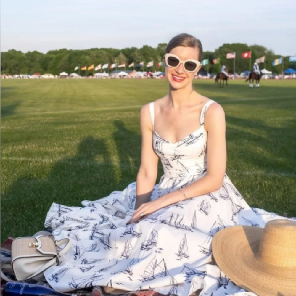 Emilia Wickstead A line nautical Boat Dress